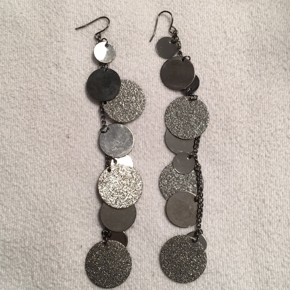 Gunmetal statement drop earrings